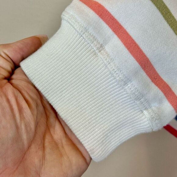 Woolovers Striped Organic Cotton Half Zip Sweatshirt Women's Crewneck Large - Picture 5 of 15